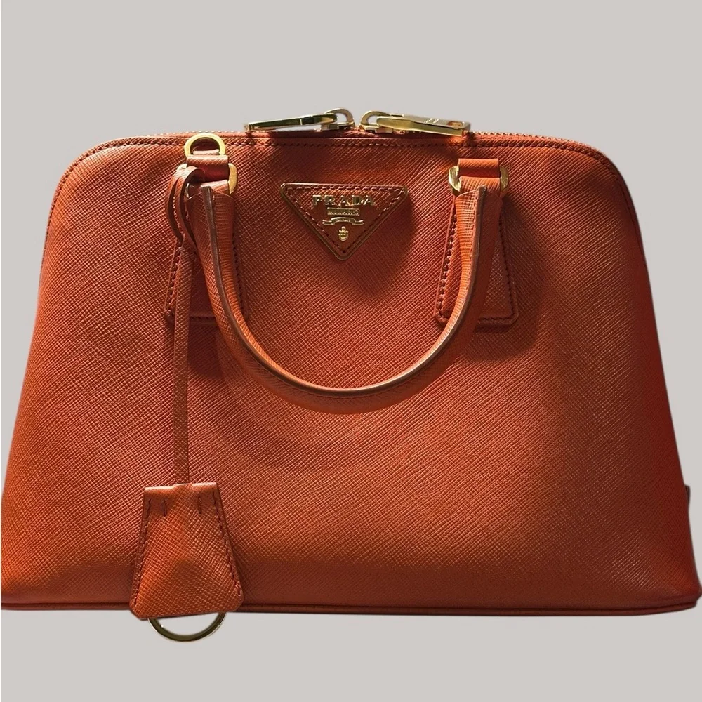 Prada Saffiano Lux Leather Small Promenade Bag With Gold Hardware - Picture 2 of 11